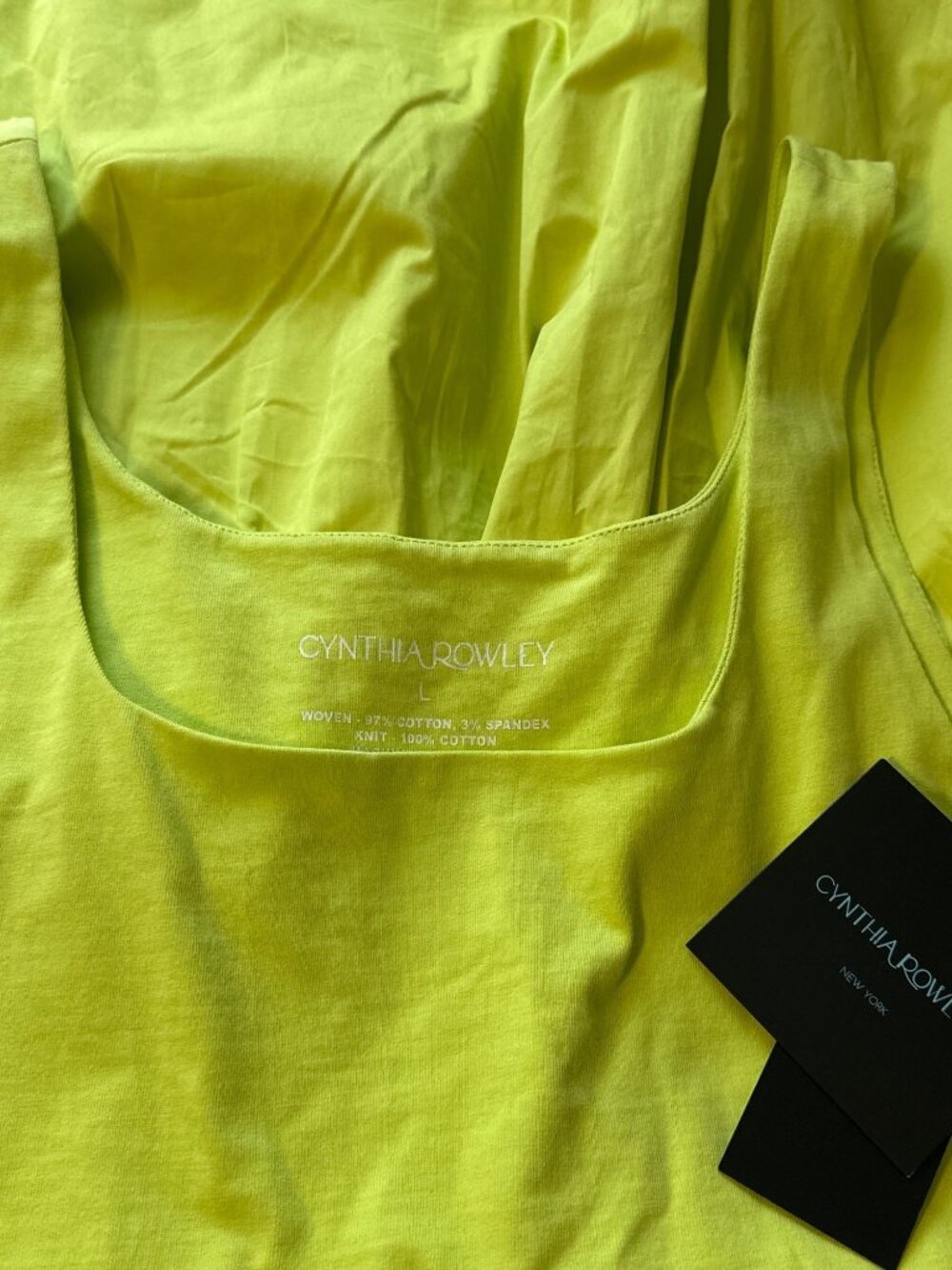 Cynthia Rowley Lime Green Sleeveless Fit & Flare Dress Womens Size L - Picture 7 of 7